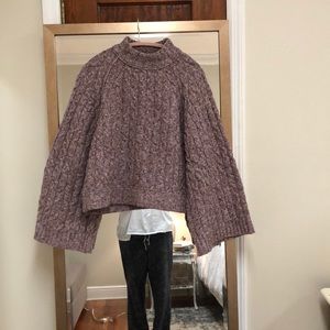Oversized purple free people turtleneck, bell sleeve. Super soft and cozy